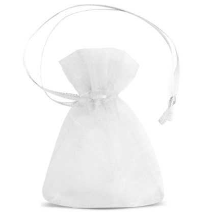 25 stuks Organza zakjes 7 x 9 cm (SDB) - wit