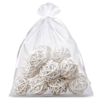 3 stuk Organza zakje 50 x 65 cm - wit