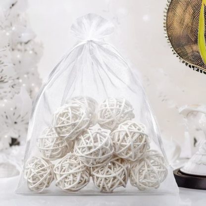 3 stuk Organza zakje 50 x 65 cm - wit - Afbeelding 2