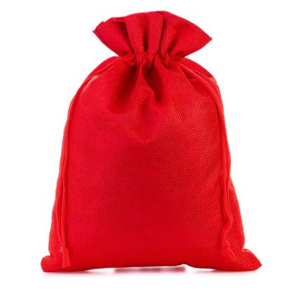 3 stuks Jute zakjes 22 x 30 cm - rood
