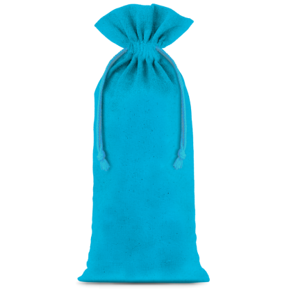 3 stuks Katoenen zakjes 16 x 37 cm - turquoise