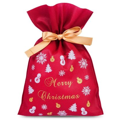 3 stuks. Nonwoven zakken 30 x 45 cm met opdruk - Kerstmis