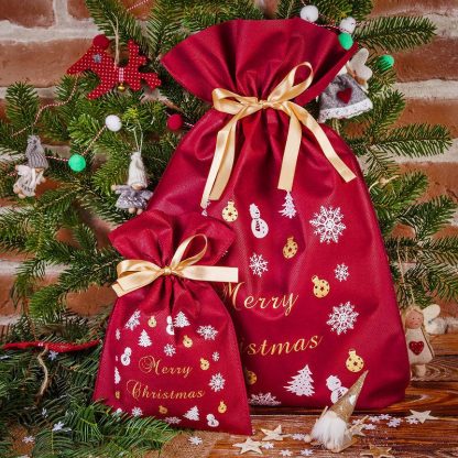3 stuks. Nonwoven zakken 30 x 45 cm met opdruk - Kerstmis - Afbeelding 2