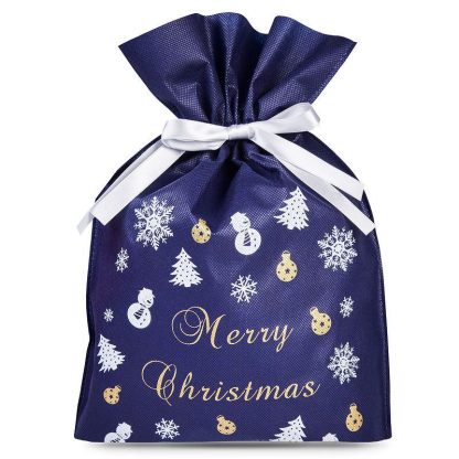 3 stuks. Nonwoven zakken 30 x 45 cm met print - Kerstmis