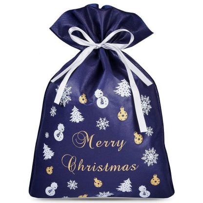 3 stuks. Nonwoven zakken 40 x 56 cm met print - Kerstmis