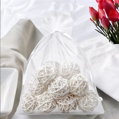 3 stuks Organza zakjes 45 x 60 cm - wit - Afbeelding 2