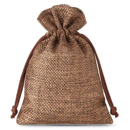 5 stuks Jute zakjes 15 x 20 cm - donkere natuurlijke kleur