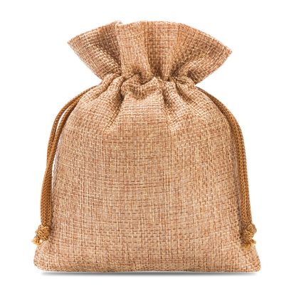 5 stuks Jute zakjes 15 x 20 cm - lichtbruin