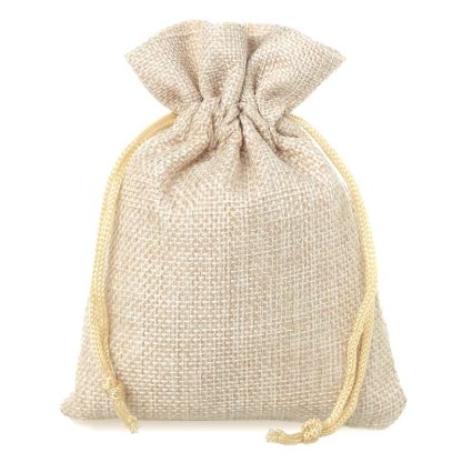 5 stuks Jute zakjes 15 x 20 cm - lichte natuurlijke kleur