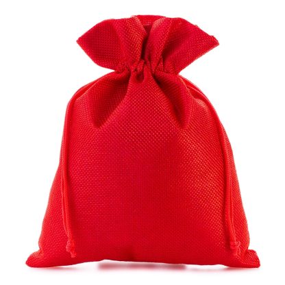 5 stuks Jute zakjes 15 x 20 cm - rood