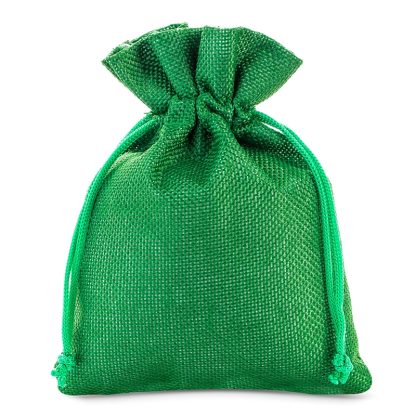 5 stuks Jute zakjes 18 x 24 cm - groen