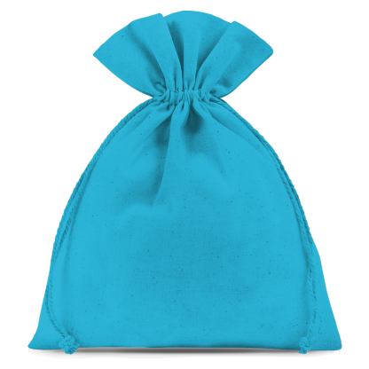 5 stuks Katoenen zakjes 15 x 20 cm - turquoise