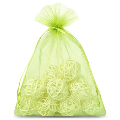 5 stuks Organza zakjes 26 x 35 cm - groen