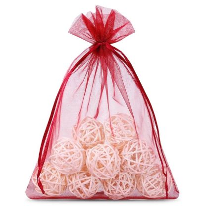 5 stuks Organza zakjes 35 x 50 cm - bordeaux