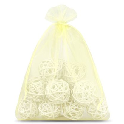 5 stuks Organza zakjes 35 x 50 cm - ecru