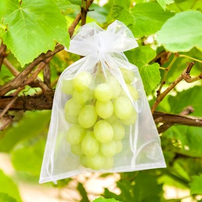 5 stuks Organza zakjes 35 x 50 cm - ecru - Afbeelding 2
