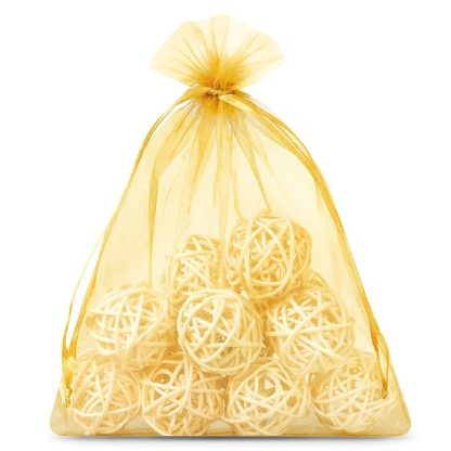 5 stuks Organza zakjes 35 x 50 cm - goud