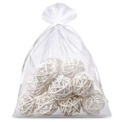 5 stuks Organza zakjes 35 x 50 cm - wit