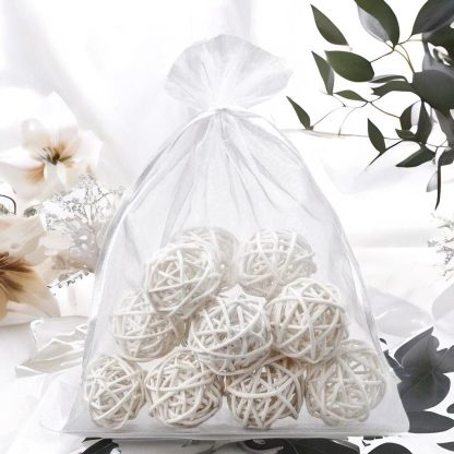 5 stuks Organza zakjes 35 x 50 cm - wit - Afbeelding 2