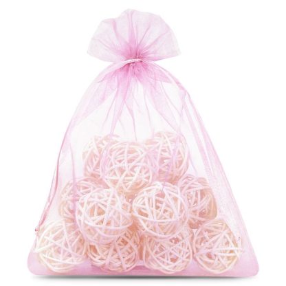 5 stuks Organza zakjes 40 x 55 cm - lichtroze