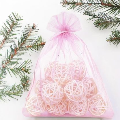 5 stuks Organza zakjes 40 x 55 cm - lichtroze - Afbeelding 2