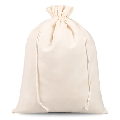Katoenen zakje 22 x 30 cm naturel – set van 3 – 100% katoen