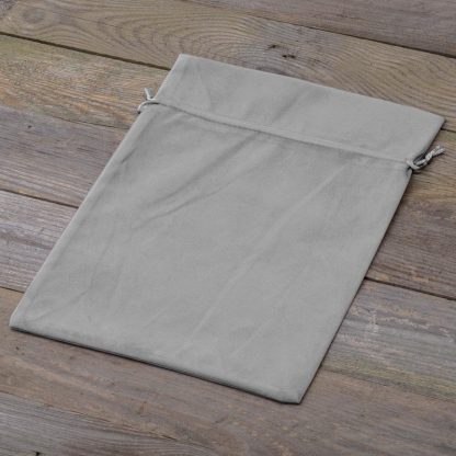 1 stuk Fluwelen zakje 45 x 60 cm - zilver - Afbeelding 2
