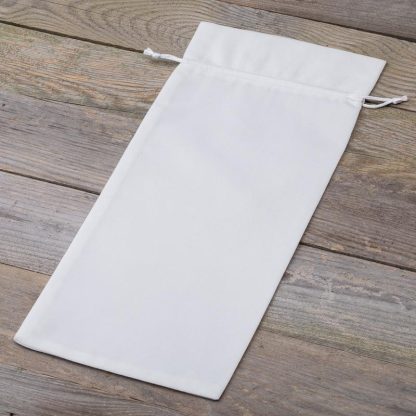 1 stuk Fluwelen zakje 16 x 37 cm - wit - Afbeelding 2