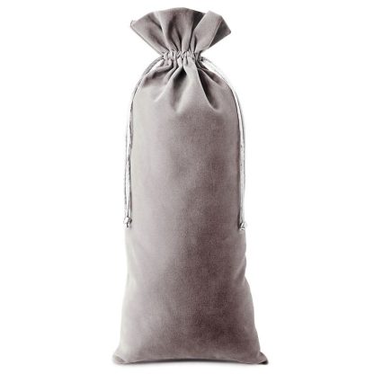 1 stuk Fluwelen zakje 16 x 37 cm - zilver