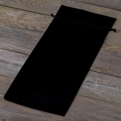1 stuk Fluwelen zakje 16 x 37 cm - zwart - Afbeelding 2
