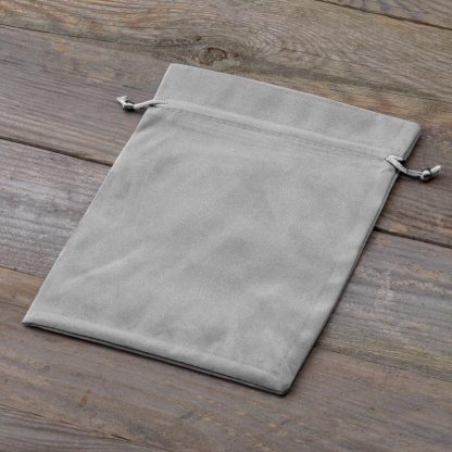 10 stuks Fluwelen zakjes 12 x 15 cm - zilver - Afbeelding 2