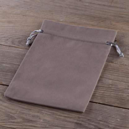 5 stuks Fluwelen zakjes 18 x 24 cm - zilver - Afbeelding 2