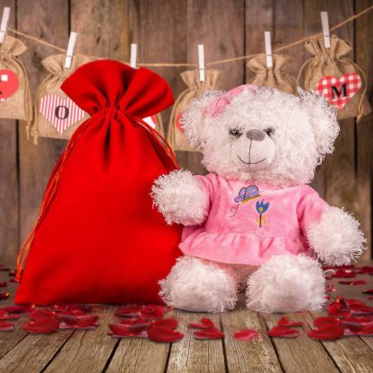5 stuks Fluwelen zakjes 22 x 30 cm - rood - Afbeelding 2