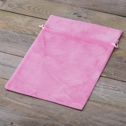 3 stuks Fluwelen zakjes 26 x 35 cm - lichtroze - Afbeelding 2