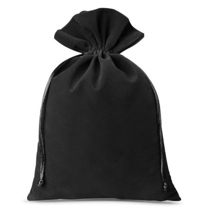 3 stuks Fluwelen zakjes 26 x 35 cm - zwart
