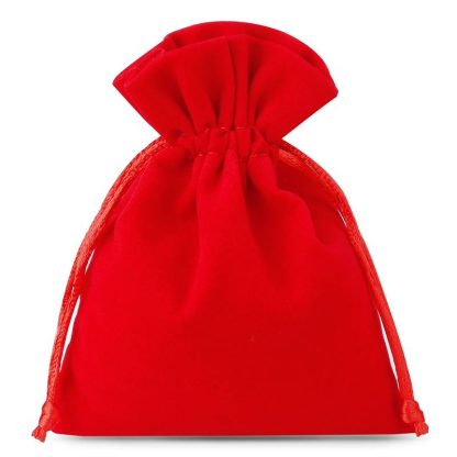 10 stuks Fluwelen zakjes 8 x 10 cm - rood