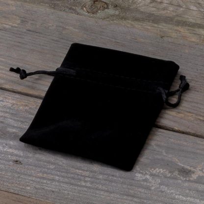 10 stuks Fluwelen zakjes 8 x 10 cm - zwart - Afbeelding 2