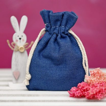 1 stuk Jeans zakje 15 x 20 cm - blauw - Afbeelding 2