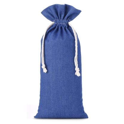 1 stuk Jeans zakje 16 x 37 cm - blauw