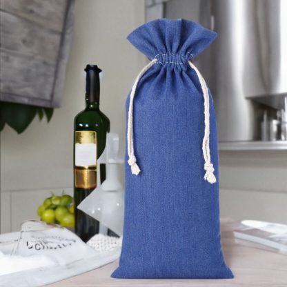 1 stuk Jeans zakje 16 x 37 cm - blauw - Afbeelding 2
