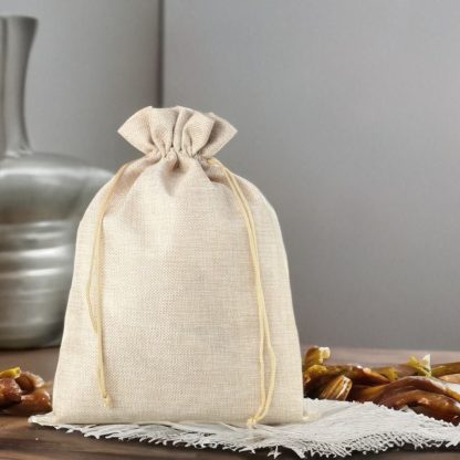 1 stuk Jute zak 26 x 35 cm - lichte natuurlijke kleur - Afbeelding 2