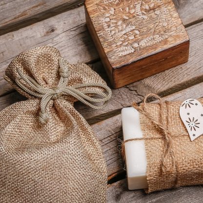 10 stuks Jute zakjes 10 x 13 cm - natuurlijke kleur - Afbeelding 2