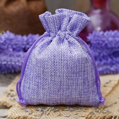 10 stuks Jute zakjes 12 x 15 cm - lichtpaars - Afbeelding 2