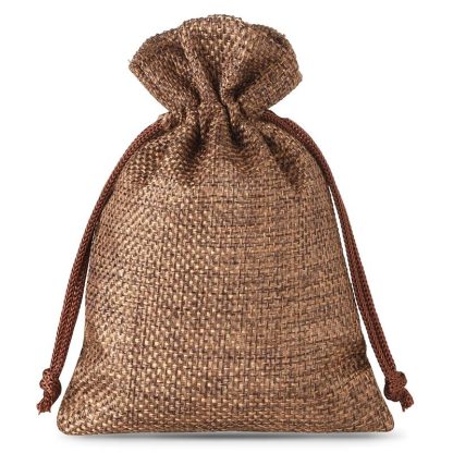 10 stuks Jute zakjes 13 x 18 cm - donkere natuurlijke kleur