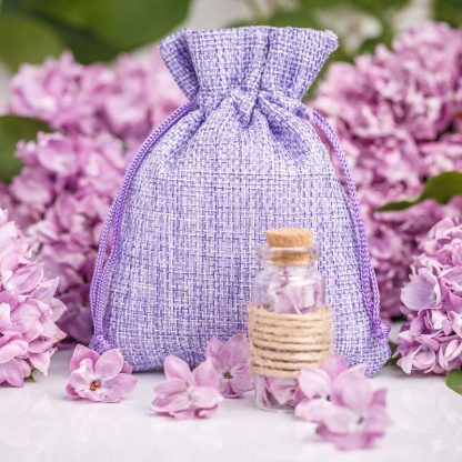 10 stuks Jute zakjes 13 x 18 cm - lichtpaars - Afbeelding 2