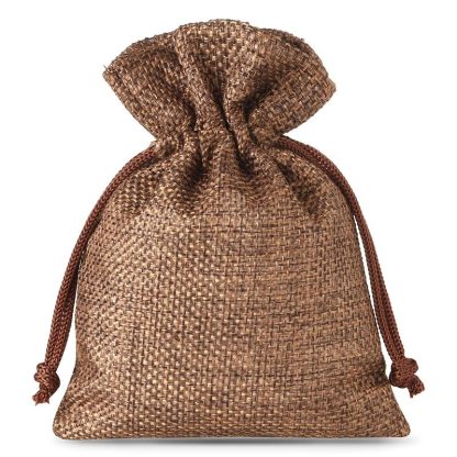 10 stuks Jute zakjes 8 x 10 cm - donkere natuurlijke kleur