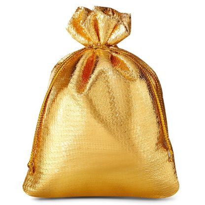 10 stuks Metaalachtige zakjes 10 x 13 cm - goud metallic