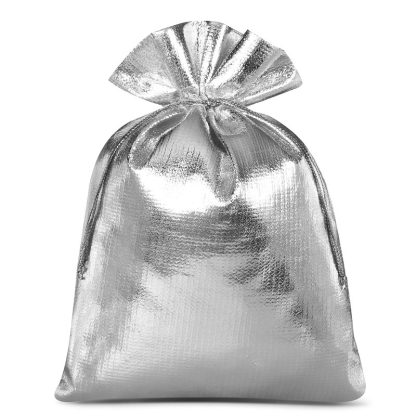 10 stuks Metaalachtige zakjes 12 x 15 cm - zilver metallic