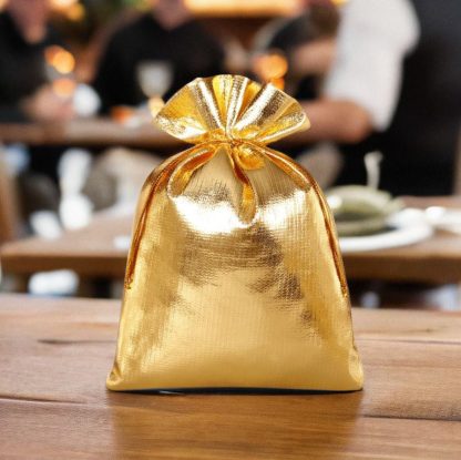 10 stuks Metaalachtige zakjes 15 x 20 cm - goud metallic - Afbeelding 2