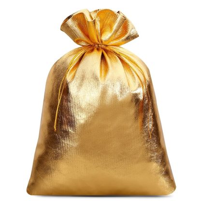 5 stuks Metaalachtige zakjes 22 x 30 cm - goud metallic